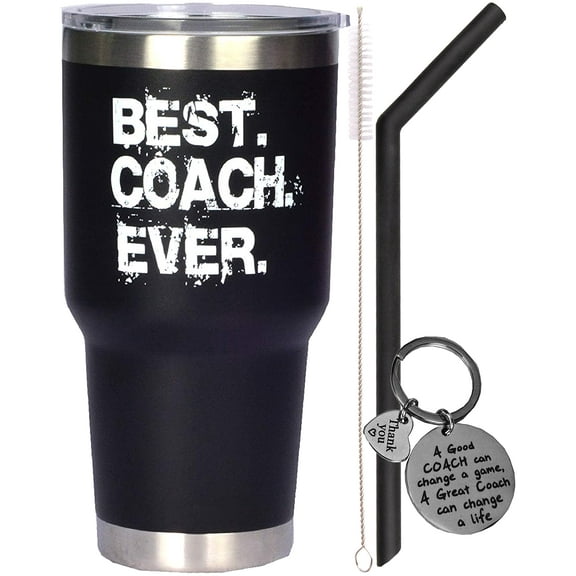 MEANT2TOBE -  "Best Coach Ever" Black Keychain & Tumbler