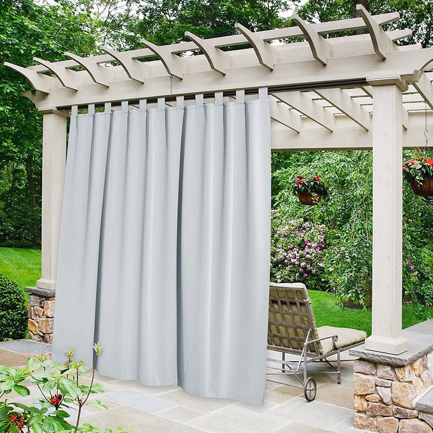 52 Wide x 108 Long Biscotti Beige Sunlight Block Rustproof Grommet Top and Bottom Windbreak 1 Piece NICETOWN Outdoor Curtain for Patio Waterproof Thick Enough Protect You from Sun/Rain for Deck