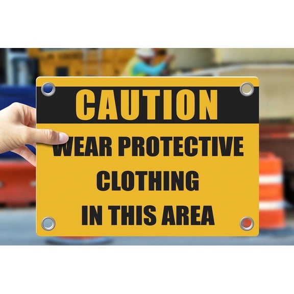 WEAR PROTECTIVE CLOTHING IN THIS AREA | Warning Notice Caution Danger 3mm PVC Sign