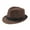 Coffee, variant on Men Solid Color Wide Brim Fedora Felt Hat Panama Cap Boater Summer Beach Sunhat