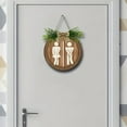 thumbnail image 6 of Huepoe Rustic Wooden Gender Tag Toilet Laundry Room Sign with Bowknot & Faux Leaves, Farmhouse Bathroom Decor (9.06" x 9.06"), 6 of 7