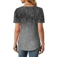 thumbnail image 4 of Delliss Women's Crew Neck Loose Blouse Summer Short Sleeve Tee Pleated Trendy Basic Top, 4 of 6