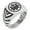 Silver, variant on Stainless Steel Ishikawa Samurai Crest Chevron Pattern Biker Style Polished Ring