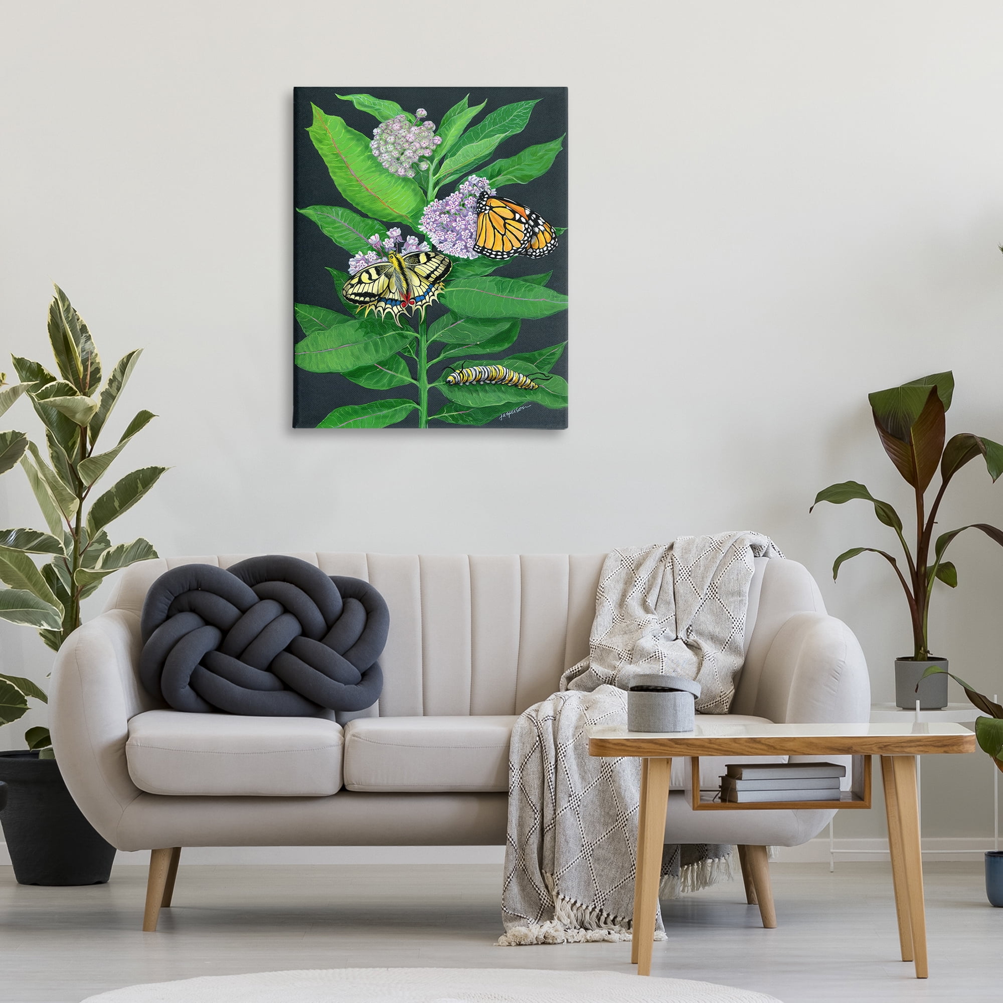 Stupell Industries Vintage Milkweed & Insects Animals & Insects Painting Gallery Wrapped Canvas Art Print Wall Art, 30 x 40