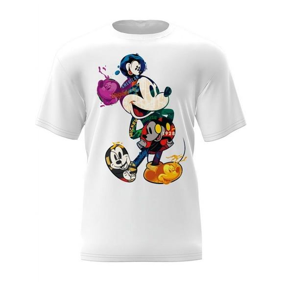 Disney Mickey Mouse Adult White Tee Shirt, XS-XL (Unisex)