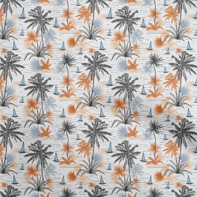 oneOone Viscose Jersey Orange Fabric Sea Life Pattern Sewing Material Print Fabric By The Yard 60 Inch Wide