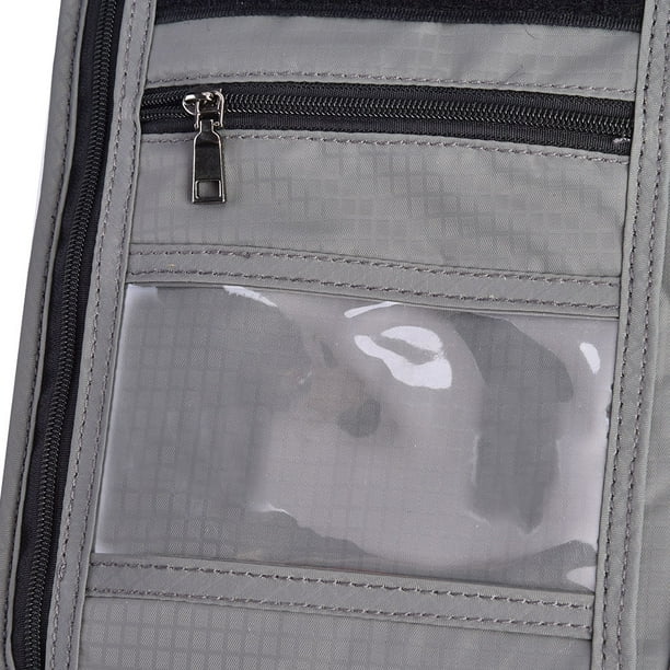 Funda Para Pasaporte De Viaje Multifunción Gris, Bolsa Protectora Para El Cuello, Billetera, Soporte De Nailon Para Identificación, Bolsa Para Viajeros