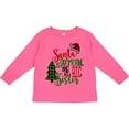 thumbnail image 3 of Inktastic Santa is Promoting Me to Big Sister Green Plaid Tree Girls Long Sleeve Toddler T-Shirt, 3 of 5