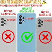 Samsung Galaxy A73 5G Case, Circlemalls Ring Stand Armor Cover Case+Screen Protector-Red
