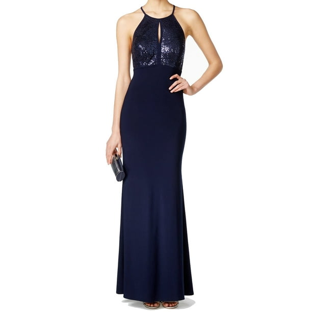 keyhole halter gown