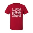 thumbnail image 2 of Wild Bobby, I Would Have Quit Already But My Trainer Scares Me Funny, Gym/Workout, Men Graphic Tee, Red, 3X-Large, 2 of 4