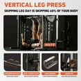 thumbnail image 6 of Mikolo Smith Machine, All-in-One Power Rack Cage with Vertical Leg Press, 2000LBS Power Cage Squat Rack with Smith Bar, Dual Pulley Cable Crossover System for Home Gym with Adjustable Dumbbells, 6 of 12