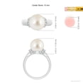 thumbnail image 5 of ANGARA South Sea Cultured Pearl Collar Ring with Diamonds in 14K White Gold for Women | June Birthstone, Birthday, Anniversary, Jewelry Gift for Women | Pearl Ring, 5 of 8