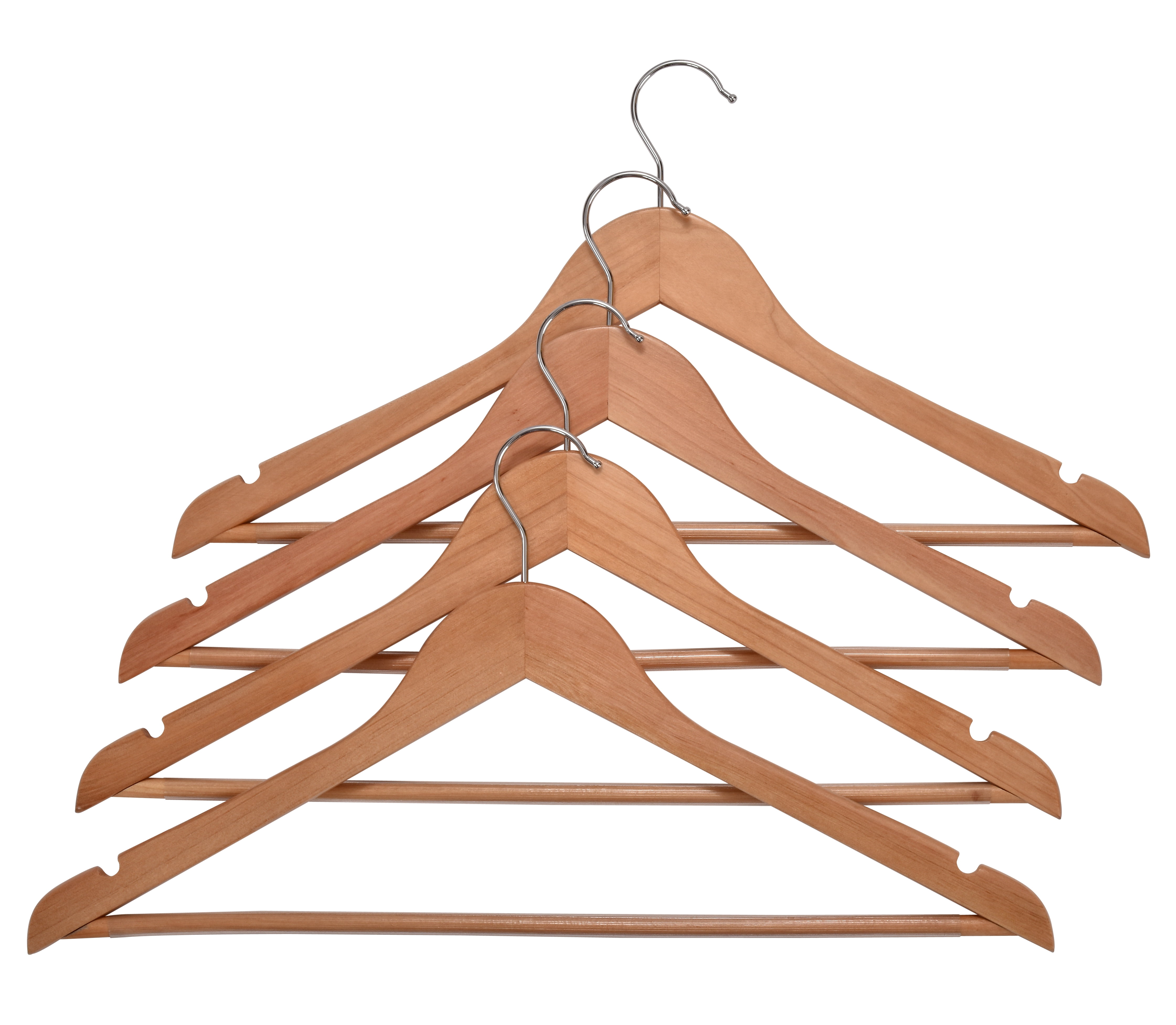 Osto 30 Pack Cherry Wooden Suit Hangers; Ultra-durable Smooth
