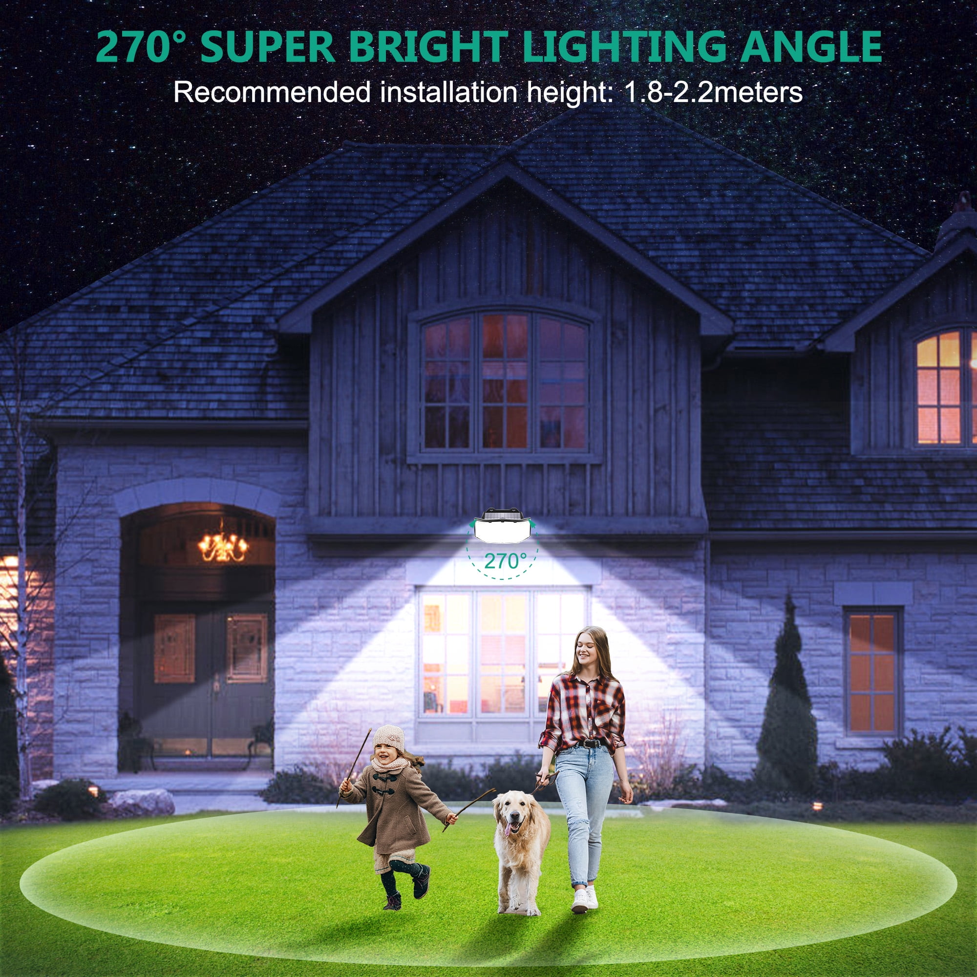 SZRSTH Solar Outdoor Lights - 2Pack 252 LED Motion Sensor Lights Solar Powered Security Flood Lights, IP65 Waterproof Wall Light for Backyard Yard Patio