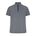thumbnail image 3 of ZVNAΖH Men's Quarter Zip Stand Up Collar Pullover Summer Casual Short Sleeve T-shirts Comfy Solid Daily Tops Active Tee, 3 of 5
