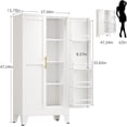 thumbnail image 2 of 51'' in Kitchen Pantry Storage Cabinet,Freestanding Pantry Cabinet with Doors & Adjustable Shelves, Small Food Pantry Cabinet for Kitchen,Dining Room Craft Room (White), 2 of 7