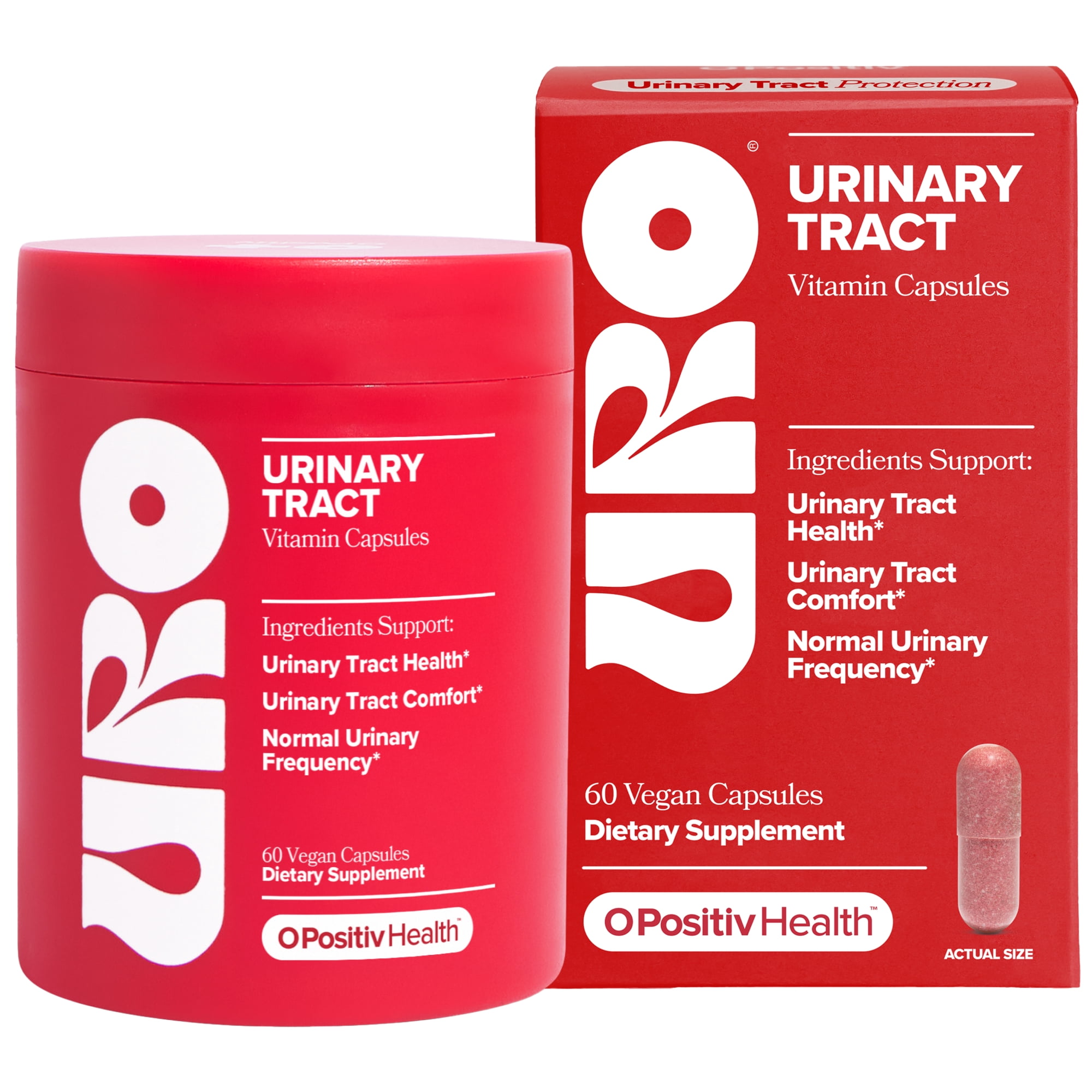 O Positiv URO Urinary Tract Health Vitamin Capsules with Cranberry and D-Mannose, 60 Count