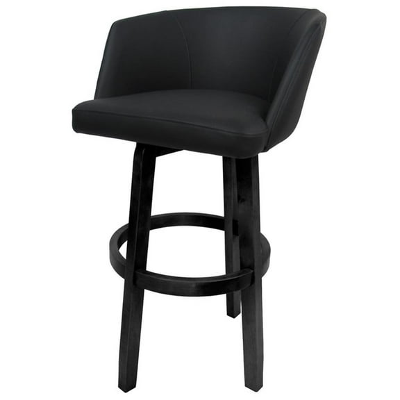 Swivel Wood Bar Stool 30" Joey - Vivian - Black Lava - Grey