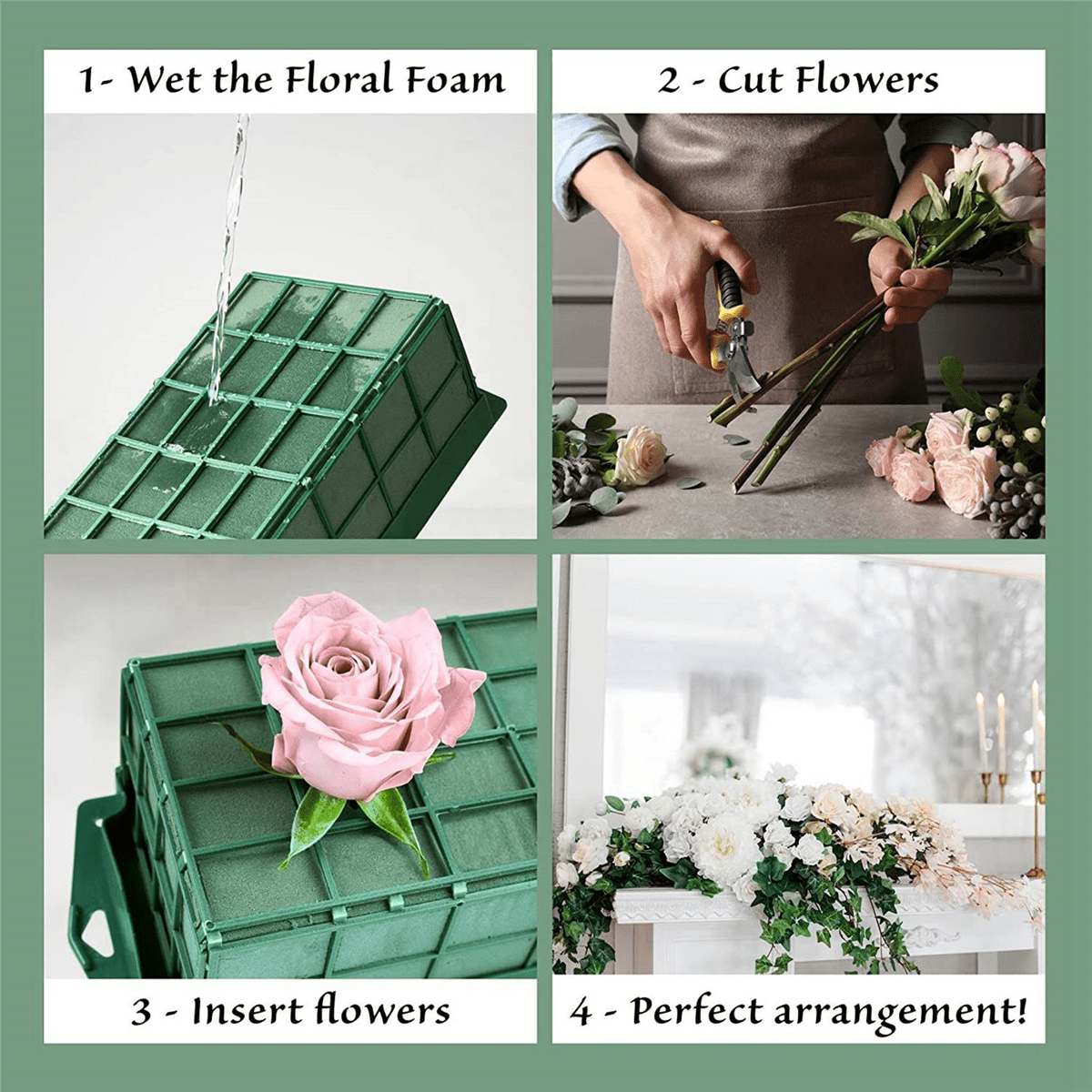 6 Pack Floral Foam Cage for Flower Arrangements Dry and Wet Fresh Florist