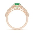 thumbnail image 2 of ANGARA Natural Aeon 1.2 ct Emerald Solitaire Engagement Ring with Milgrain in 14K Rose Gold for Women (Size-7mm) | May Birthstone, Anniversary, Jewelry Gift for Women | Natural Emerald Ring, 2 of 9