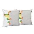 thumbnail image 6 of Ambesonne African Throw Pillow Cover 2 Pack, Frog Prince Reptiles, 24", Green Yellow Orange, 6 of 6
