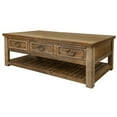 thumbnail image 2 of BenJara Maze 55 Inch Coffee Table with 6 Gliding Drawers, Solid Pine Wood, Brown, 2 of 4