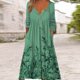 thumbnail image 1 of ICHUANYI Liquidación Moda Mujer Verano Impresión Causal V-Cuello Botón Manga Larga Bolsillos De Vacaciones Vestido ICHUANYI WER202308232285, 1 of 5