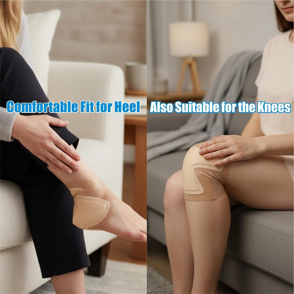 HXRH 4Pcs Waterproof Heel Silicone Foam Dressing Wounds Bandages Adhesive Sacral Bandages with Absorbent Padding for Heel Ulcer Pressure