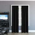 thumbnail image 4 of Sun Zero Randall Blackout Rod Pocket Curtain Panel, 37" x 96", Black, 4 of 10