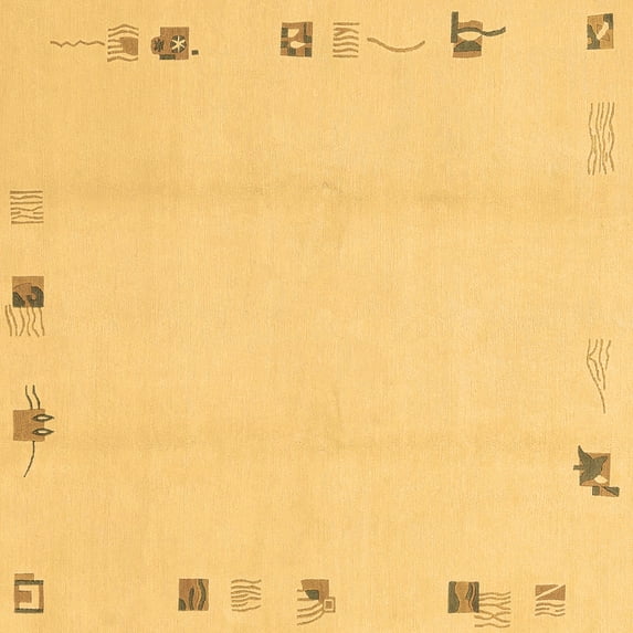 Ahgly Company Indoor Square Solid Brown Modern Area Rugs, 7' Square