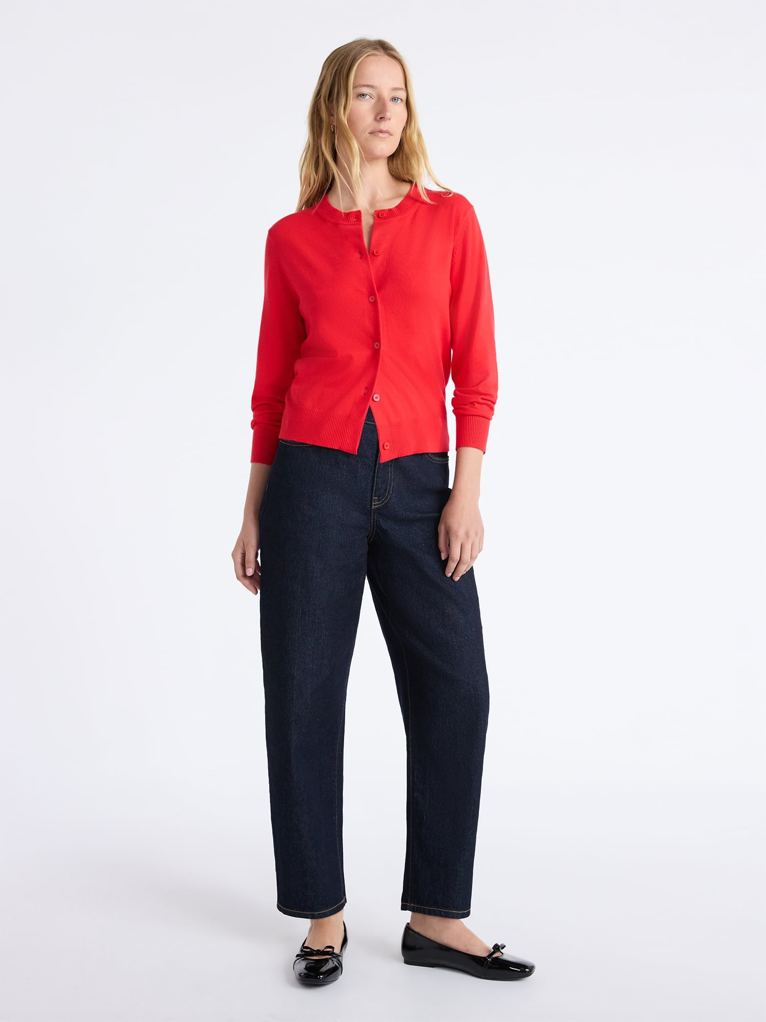 Free Assembly Women's and Women's Plus Barrel Leg Jeans, 26.5" Inseam, Sizes 0-26W