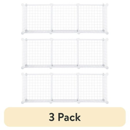 (3 pack) Rubbermaid 3-Piece Stackable Modular Storage Cube Set, White