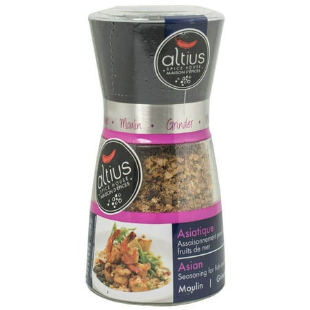 Altius  Asian Seasoning for Fish & Seafood, Convenient and Easy to Use Re-Fillable Grinder With Herbs & Spices 3.46 oz x