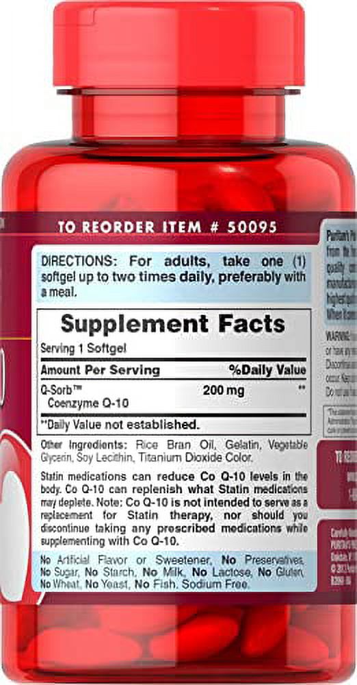 Puritan's Pride CoQ10 200mg, Supports Heart Health, 240 Rapid Release Softgels