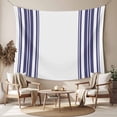 thumbnail image 2 of Navy Blue Striped Tapestry for Bedroom Wall Hanging Tapestry,Modern White Striped Abstract Art Aesthetics Ceiling Backdrop Tapestries Poster Blanket Wall Decor for Teens Room Living Room 55" x 73", 2 of 8