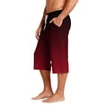 thumbnail image 5 of Mens Swim Trunks Men's Gradient Print Casual Drawstring Cropped Capri Pants Summer Swim Trunks Beach Shorts with Elastic Waist Resort Style for Vacation Spring Travel Red 2XL, 5 of 9