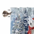 thumbnail image 5 of Blue Bear Christmas Kitchen Curtain 2 Panels Curtains 54 Inch Length, Xmas Tree Snowflake Curtains Rod Pocket Curtains Window Drapes Treatment Window Cafe Curtains, 5 of 5
