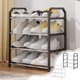 thumbnail image 1 of Organizador de zapateras | Estantería de almacenamiento de zapatos de plástico de cuatro niveles | Blanco Negro | Diseño ventilado | Montaje fácil | Multifuncional | 54x26,3x46,3cm | Una pieza para, 1 of 6