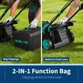 thumbnail image 5 of Garvee 17 in 40V Battery Powered Push Walk-Behind Mower, Cordless Lawn Mower with 6 Adjustable Cutting Height & 12 Gal Grass Bag, Lake Blue, 5 of 9