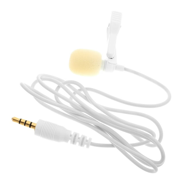 BEADCEST Microphone For Recording Videos White Plastic Lavalier Microphone For Business Users 1Pcs