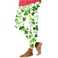 thumbnail image 3 of lcziwo Sale of The Day Prime Today, Women's St Patrick's Day Leggings Novelty Shamrock Print High Waist Yoga Pants Slim Fit Stretchy Workout Tights Holiday Bottom Trousers Multicolor XXL, 3 of 7