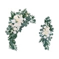 thumbnail image 3 of 2 piezas de flores de arco de boda, flores artificiales modernas, hojas , decoración de señal de bienvenida para recepción, día de San Valentín Blanco, 3 of 8