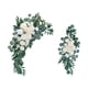 thumbnail image 3 of Paquete de 2 centros de mesa florales con arco para bodas, letreros de bienvenida de estilo rústico. Blanco, 3 of 9