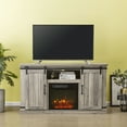 thumbnail image 5 of FESTIVO 54 in. Saw Cut-off White Sliding Doors TV Stand for TVs up to 60 in. with Electric Fireplace, 5 of 5