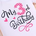 thumbnail image 6 of IBTOM CASTLE Toddler Girls 3rd Birthday Outfit Polka Dots Romper Tutu Dress Mouse Headband Princess Skirt 3PCS Set for Photo Shoot 3 Years Hot Pink - Birthday, 6 of 8