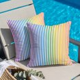 thumbnail image 2 of Throw Pillow Covers 20x20 Inch, Thin Rainbow Striped Decorative Pillow Cases for Couch Sofa Bed, Farmhouse Modern Stripes Cotton Linen Square Home Decor Pillowcases with Hidden Zipper, 2 of 9