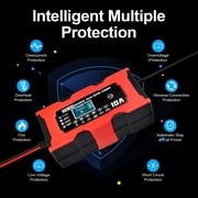 10-Amp Car Battery Charger,Smart Battery Trickle Charger 12V10A Automotive Battery Maintainer Desulfator w/ Temp Compensation Intelligent Pulse Repair 2 in 1 Lead Acid&Lithium Battery Charger for Car