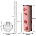 thumbnail image 5 of Strawberry Travel Mug with Lid Straw Stainless Steel Travel Cups for Spring Summer, 5 of 7