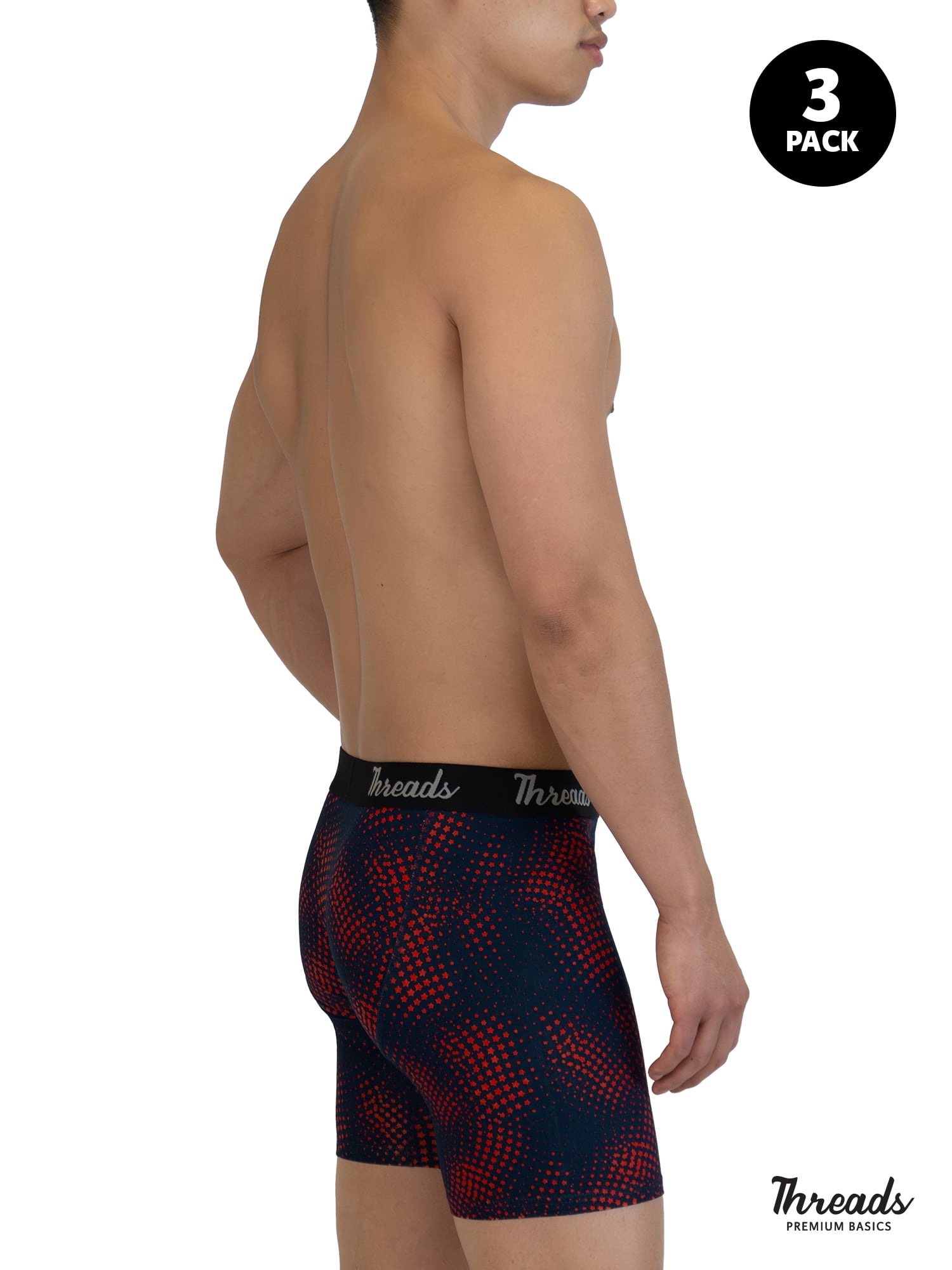 Threads Men's Underwear, 6" Ultra-Soft Premium Boxer Briefs, Moisture Wicking, Anti-Odor, 3-Pack